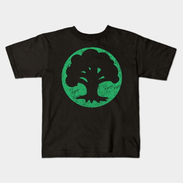 gREEN-Mana-Logo-Magic-The-Gathering Kids T-Shirt by truefriend